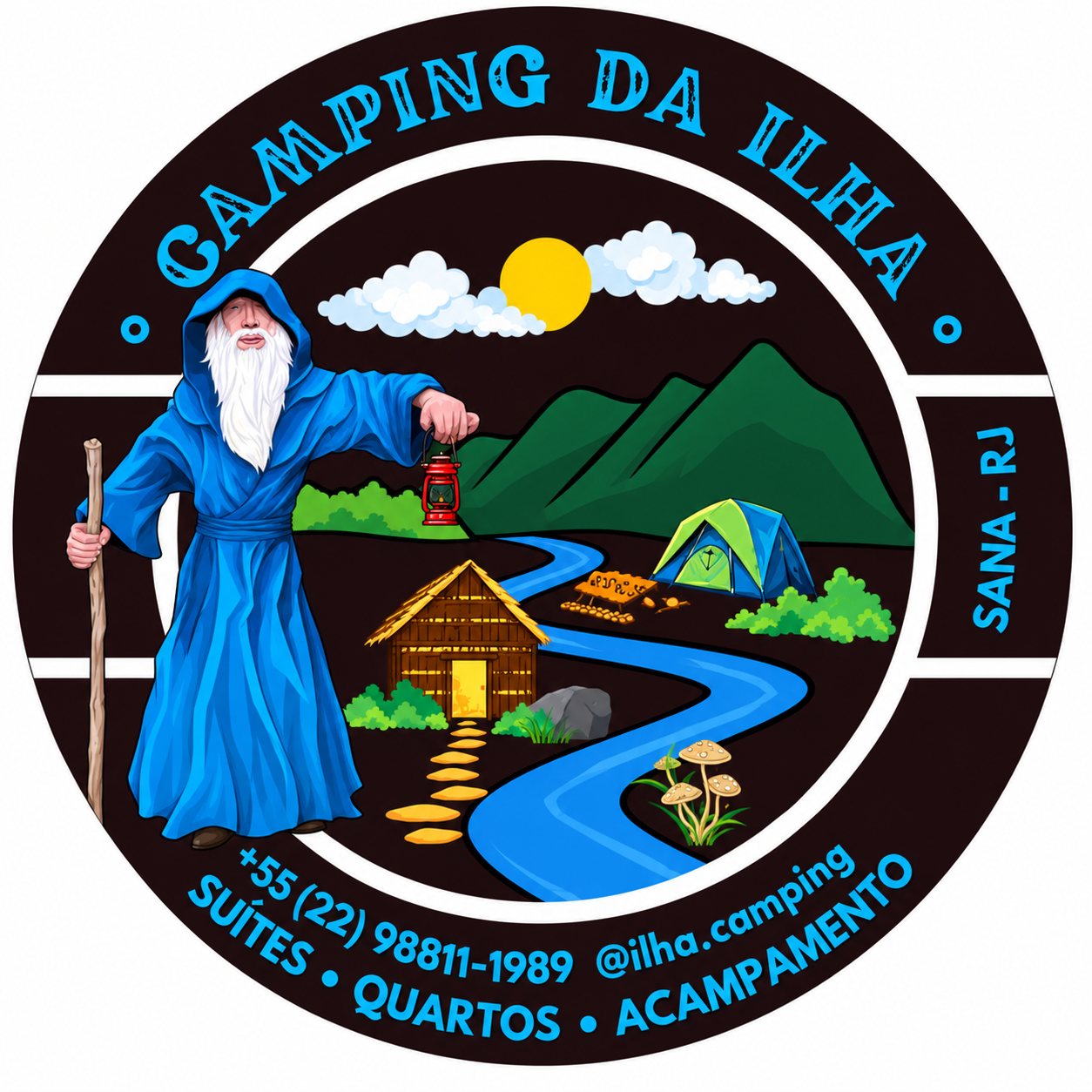 Emblema oficial do Camping da Ilha